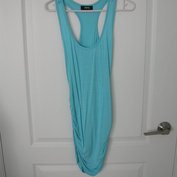 Turquoise Tank Top with Rauched Sides - Picture 2 of 5
